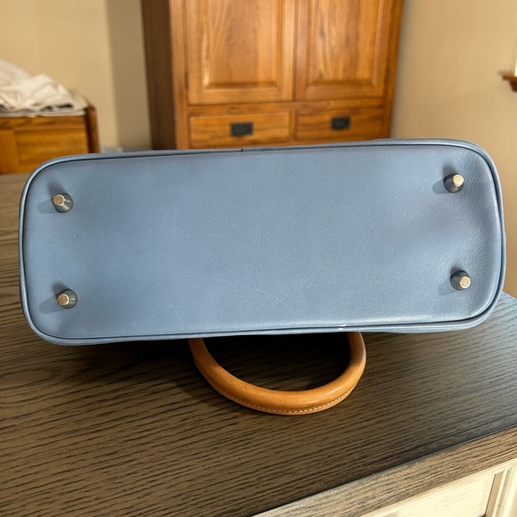 Vintage Coach Canvas & Blue Leather Bag - Picture 7 of 13